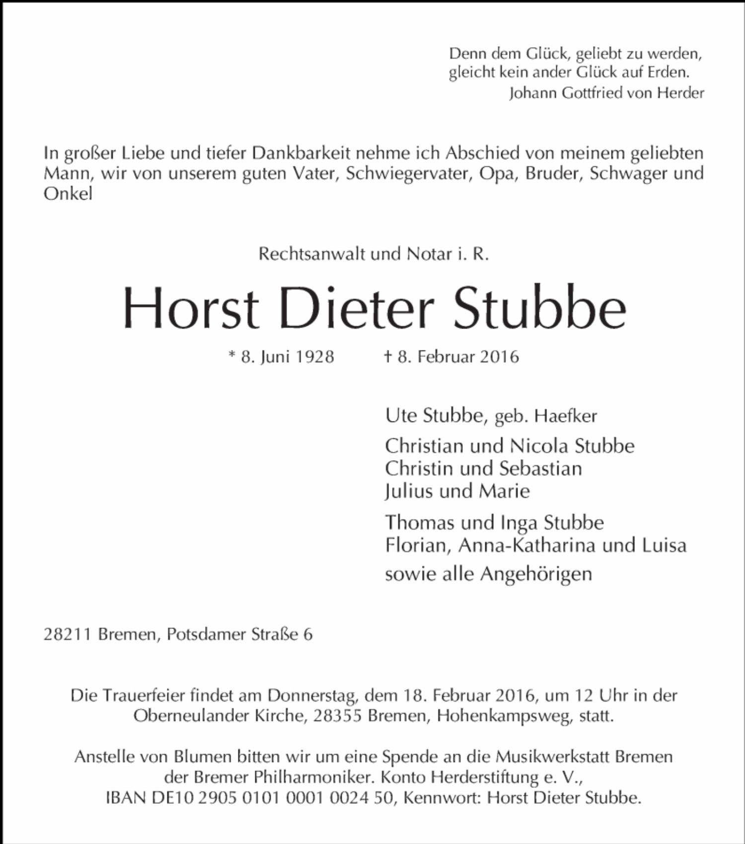 Horst Dieter Stubbe